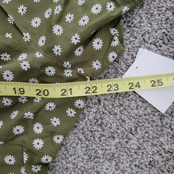 Nordstrom rack Abound Olive Green Vintaged Daisy Dress lightweight 1X - Picture 10 of 16